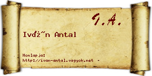 Iván Antal névjegykártya